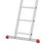 Hailo ProfiStep duo 7218-007 escada de apoio em alumínio, 2x25 degraus, altura máxima de trabalho 9,5 m, prateada