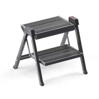 HAILO Banco de degraus dobrável StepFix / Aço / 2 degraus / Preto