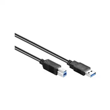 GoodConnections Cabo USB 3.0 Type-A macho para Type-B macho, 1,8 m, preto, SuperSpeed 5 Gbps, conectores niquelados, duplamente blindado 2710-S02