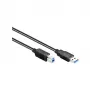 GoodConnections Cabo USB 3.0 Type-A macho para Type-B macho, 1,8 m, preto, SuperSpeed 5 Gbps, conectores niquelados, duplamente blindado 2710-S02