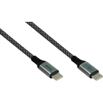 GoodConnections Cabo espiral magnético USB 2.0 60W USB-C para USB-C, preto/branco, 1m 2060-MT010SW