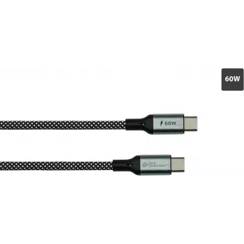 GoodConnections Cabo espiral magnético USB 2.0 60W USB-C para USB-C, preto/branco, 1m 2060-MT010SW