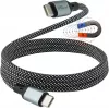 GoodConnections Cabo espiral magnético USB 2.0 60W USB-C para USB-C, preto/branco, 1m 2060-MT010SW