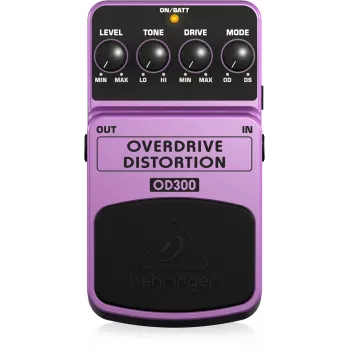 Behringer OD300 pedal de efeito overdrive/distortion roxo, preto