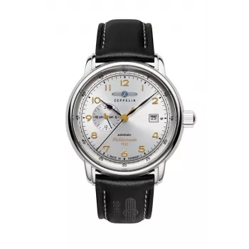 Zeppelin Mediterranee 96681 relógio automático de homem, 40mm, mostrador azul, pulseira de pele azul