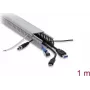 Delock calha para cabos 40 x 30 mm - comprimento 1 m cinzento