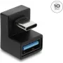 Delock adaptador USB 3.2 Gen 2 Type-C macho para USB-A fêmea, em U, 10 Gbps, preto