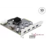 Delock placa PCI Express x4 para 4 x USB 10 Gbps USB Type-A dual channel