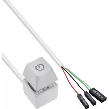 InLine cabo remoto para interruptor de alimentação de computador, branco, 2 m