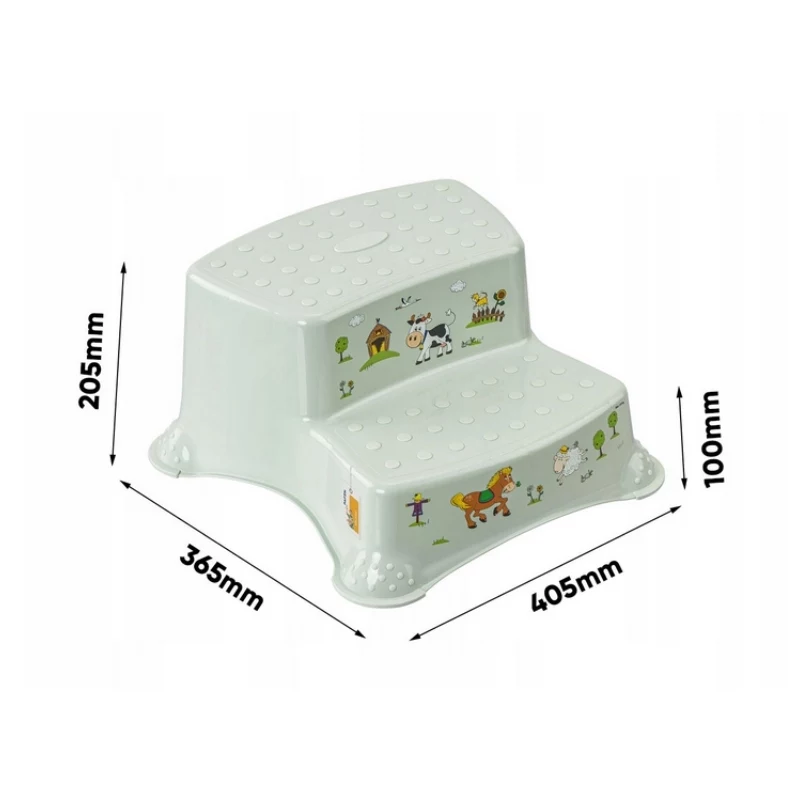 Banco de dois degraus KEEEPER Igor Funny Farm 40x37x21 cm Soft Green