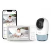 Chillax DM568 intercomunicador vídeo Wi-Fi e FHSS para bebé com ecrã de 5 polegadas, câmara com rotação e inclinação, visão noturna, função de intercomunicação, sensor de temperatura, canções de embalar e aplicação Hubble