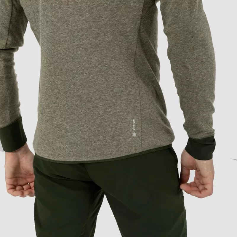 Salewa Puez 2 camisola de manga comprida com capuz e fecho de correr integral Dark Olive Melange homem XL