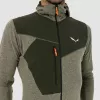 Salewa Puez 2 camisola de manga comprida com capuz e fecho de correr integral Dark Olive Melange homem XL