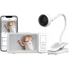 Chillax DM688 intercomunicador vídeo para bebé com ecrã a cores de 2,8 polegadas, 2,4 GHz FHSS, alcance de 300 m, função de intercomunicação, sensor de temperatura, canções de embalar, branco