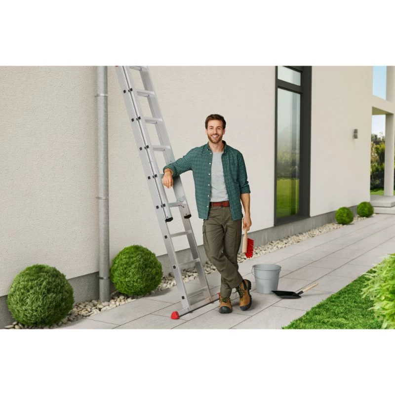 HAILO S80 ProfiStep duo escada combinada, alumínio, 2x15 degraus, carga máx. 150 kg
