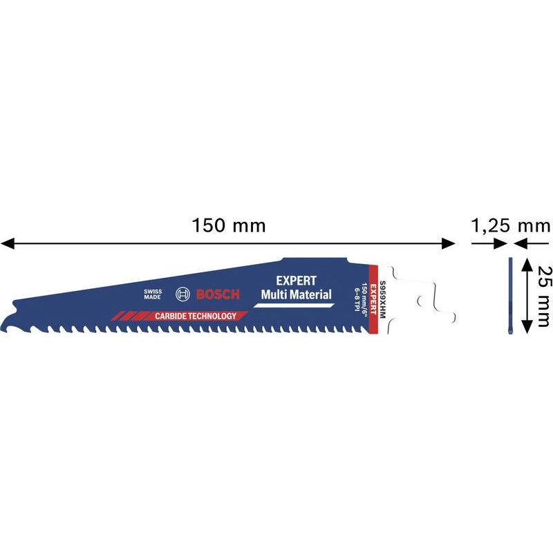 Bosch EXPERT Multi Material lâmina de serra sabre 2608902332 S959XHM, carboneto, 150 mm, 6 TPI