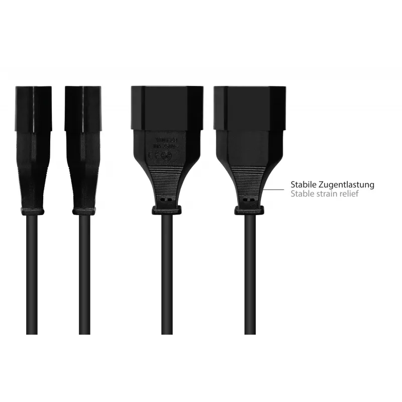 kabelmeister cabo de extensão Euro, ficha Euro tipo C para tomada Euro, 0,75 mm², 0,5 m, preto (SK0300-S005)