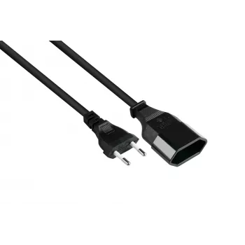 Cabo de extensão Euro Kabelmeister Type-C para tomada Euro, preto, 0,75mm², 2m