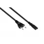 Cabo de alimentação Euro Kabelmeister Type-C para IEC C7, 0,75 m, preto