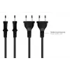 Cabo de alimentação Euro Kabelmeister Type-C para conector fêmea C7/Euro 8, 10m, preto, 0,75mm²