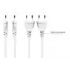 Cabo de alimentação Euro Kabelmeister CEE 7/16 para IEC C7 branco 0,5m 0,75mm²