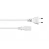 Cabo de alimentação Euro Kabelmeister Type-C para C7 Figure-8, branco, 0,75mm², 7,5m