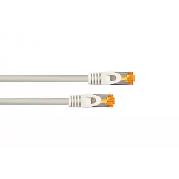 Cabo de patch RJ45 Cat.7 KABELMEISTER cabo cru, bainha TPE altamente flexível, isento de halogéneos, cinzento, 0,25m