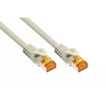 Cabo de patch Cat.7 S/FTP KABELMEISTER, RJ45, bainha TPE, isento de halogéneos, cinzento, 2m