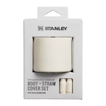 Conjunto STANLEY The Quencher Boot + tampa para palhinha, acessório protetor em silicone para copo térmico 1,18L, Light Cream