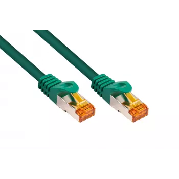 Cabo de patch Cat.7 S/FTP KABELMEISTER, RJ45, TPE isento de halogéneos, verde, 0,25m