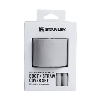 Conjunto STANLEY de 2 capas protetoras e tampas para palhinha para copo térmico 0,89L/0,59L The Quencher Boot + Straw Topper cinzento-claro