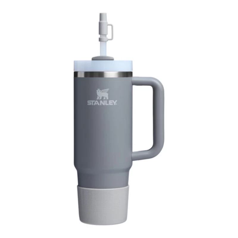 Conjunto STANLEY de 2 capas protetoras e tampas para palhinha para copo térmico 0,89L/0,59L The Quencher Boot + Straw Topper cinzento-claro