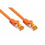 Cabo de patch Cat.7 S/FTP KABELMEISTER, RJ45, bainha TPE, isento de halogéneos, laranja, 0,25 m