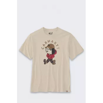 T-shirt Carhartt Light Jac Grafik Oat Milk Relaxed Fit algodão manga curta decote redondo