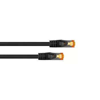 KABELMEISTER Cat.7 cabo patch RJ45, 2 m, preto, TPE, livre de halogéneos