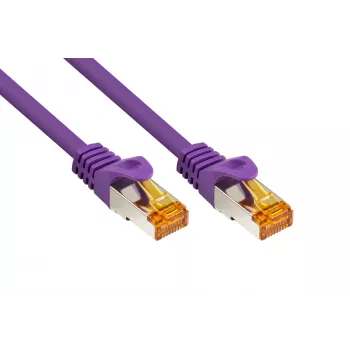 KABELMEISTER Cabo de rede Cat.7 S/FTP, RJ45, TPE, sem halogéneos, violeta, 0,5m