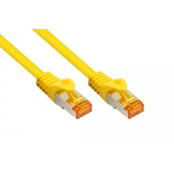 Kabelmeister Cabo de rede RJ45 Cat.7 S/FTP, revestimento TPE, sem halogéneos, amarelo, 10m
