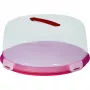 CURVER Caixa redonda para transporte de bolo Ø34,7x15,6cm Vermelho com tampa transparente