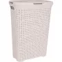 CURVER Cesto de roupa Style 40L com efeito rattan, Creme, 44,8 x 26,5 x 61,5 cm