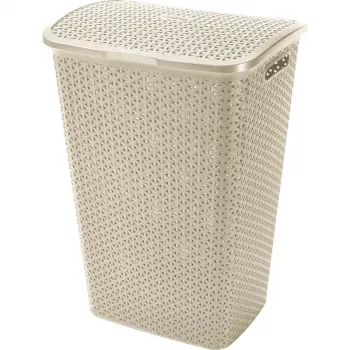 CURVER Caixa de roupa My Style 55L em Creme, 43x33x60 cm, efeito rattan