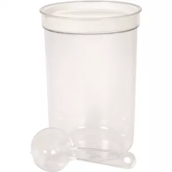 Curver Petlife Tigela redonda para animais com colher, 1,7 L, Branco