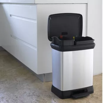 CURVER Balde do lixo com pedal Metallic Deco Bin Duo 10+18L Prateado