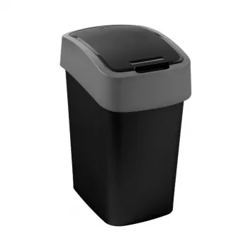 CURVER Flip Bin 9L Balde do lixo Preto/Prateado