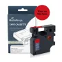 MediaRange Cassete de fita de rotulagem em plástico, substitui Dymo D1 40917/S0720720, 9 mm x 7 m, laminada, adesão permanente, preto sobre vermelho (MRDY40917)