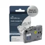 MediaRange Cassete de fita de rotulagem para Brother TZ-111/TZe-111, 6mm, 8m, Preto sobre Transparente