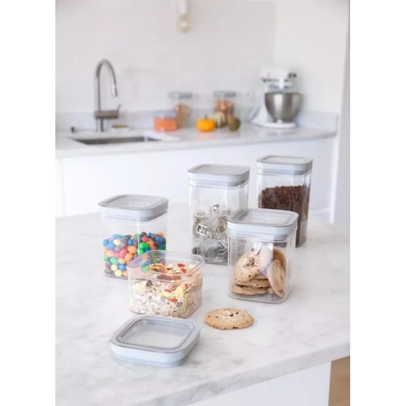 CURVER Dry Cube Recipiente quadrado para armazenamento de alimentos 2,3L Transparente/Cinzento