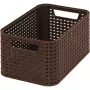 CURVER KIS Style S Caixa de armazenamento 7,2L Castanho-escuro Efeito rattan entrançado 28,5x19,4x13cm