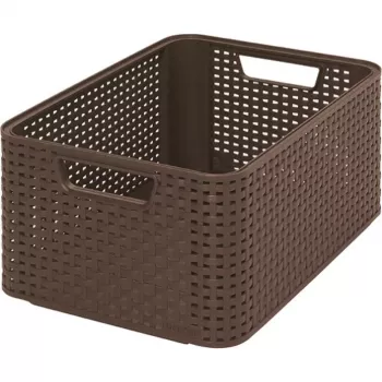 Curver Style Caixa M 38,6 x 28,7 x 17 cm caixa de armazenamento castanho-escura com tampa