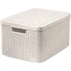CURVER Style Caixa de armazenamento L com tampa, 43,6 x 32,6 x 23 cm, Creme, dobrável, empilhável