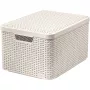 CURVER Style Caixa de armazenamento L com tampa, 43,6 x 32,6 x 23 cm, Creme, dobrável, empilhável